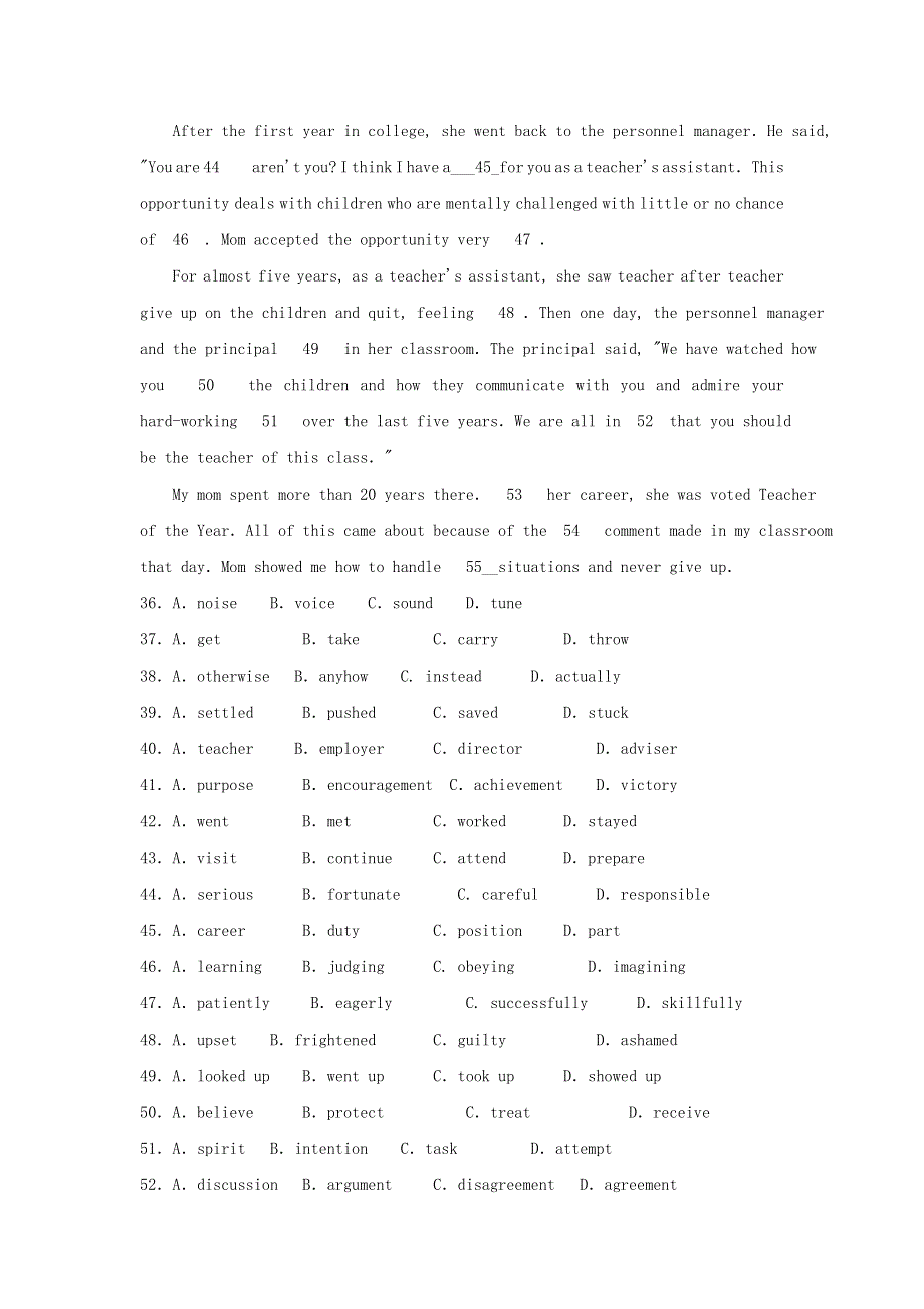 吉林省吉林市2013高考英语二轮 完形填空训练（11）.doc_第3页