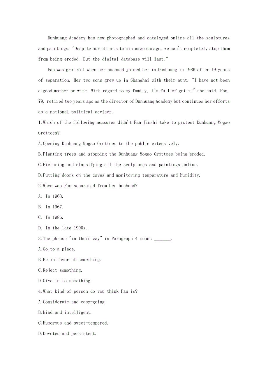 2020-2021学年新教材高中英语 Unit 1 Cultural Heritage Reading for Writing同步提升练习（含解析）新人教版必修第二册.doc_第3页