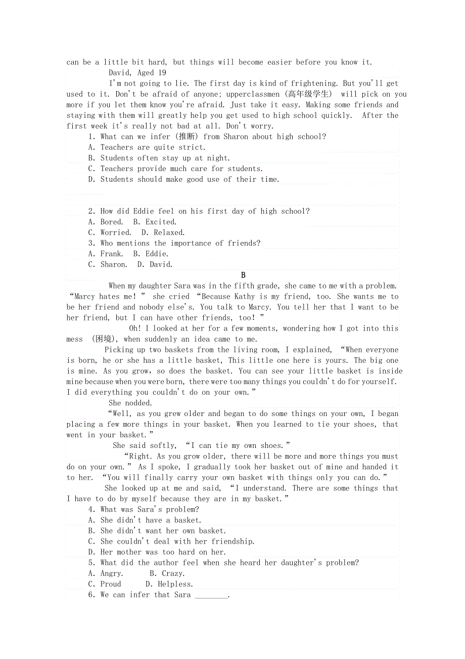 2020-2021学年新教材高中英语 Unit 1 Life Choices Part Ⅵ Writing Workshop Viewing Workshop .doc_第3页