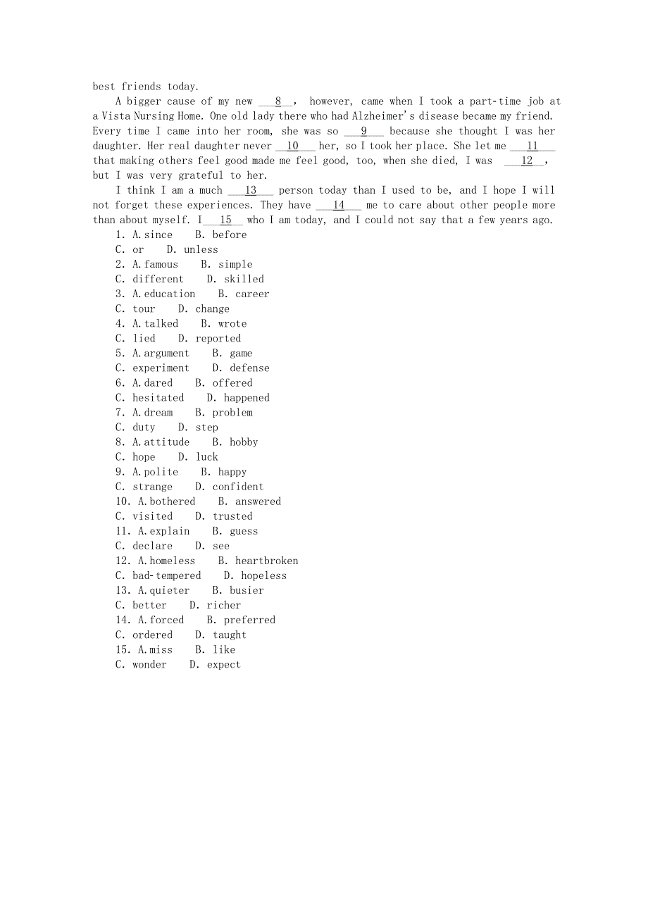 2020-2021学年新教材高中英语 Unit 1 Knowing meknowing you Section Ⅲ Developing ideas课时作业 外研版必修第三册.doc_第3页