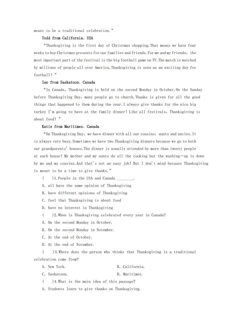 2020-2021学年新教材高中英语 UNIT 1 FESTIVALS AND CELEBRATIONS Period 2同步作业（含解析）新人教版必修第三册.doc_第3页