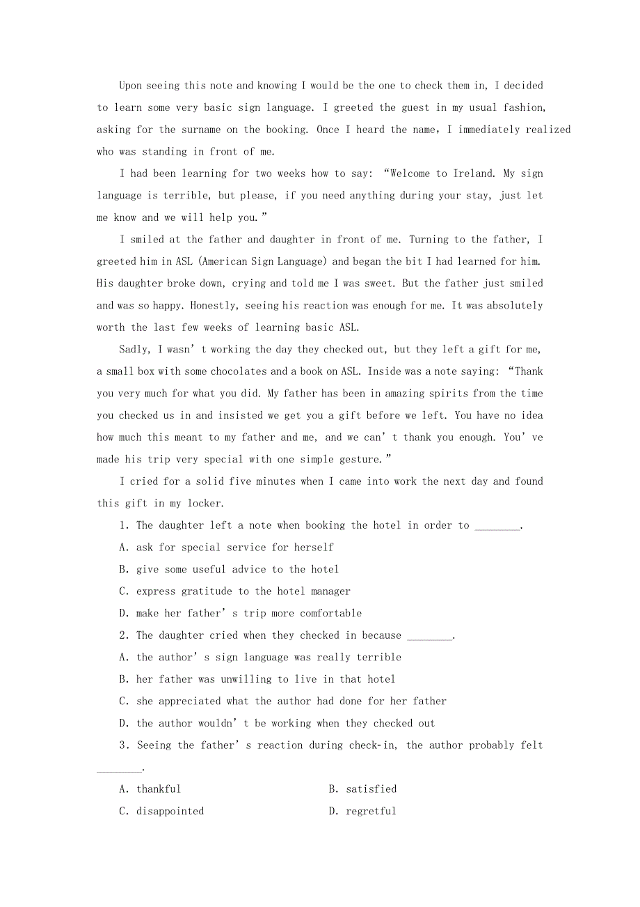 2020-2021学年新教材高中英语 UNIT 2 SUCCESS Period 1 Topic Talk作业（含解析）北师大版选择性必修第一册.doc_第3页