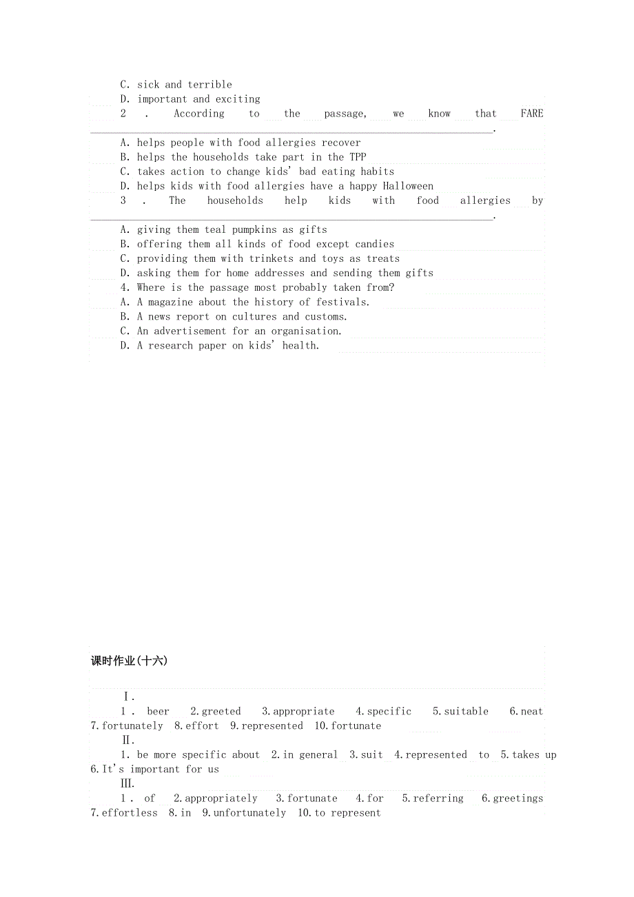 2020-2021学年新教材高中英语 Unit 3 Celebrations Part Ⅳ Lesson 2 Special Occasions课时作业（含解析）北师大版必修第一册.doc_第3页