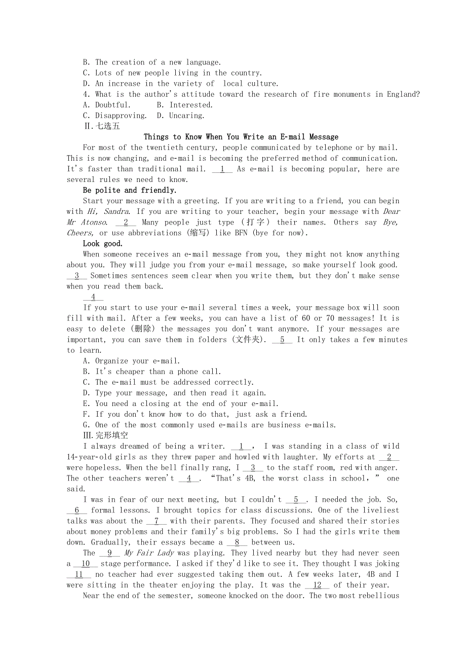 2020-2021学年新教材高中英语 Unit 3 Fascinating Parks（四）单元小测课时作业（含解析）新人教版选择性必修第一册.doc_第3页