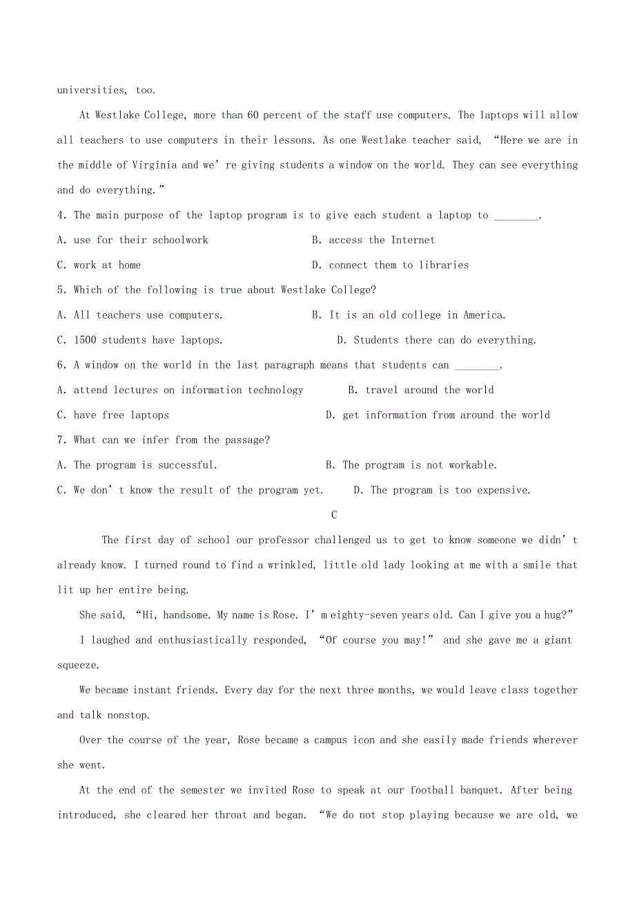 吉林省吉林市第二中学2020-2021学年高一英语9月月考试题.doc_第3页