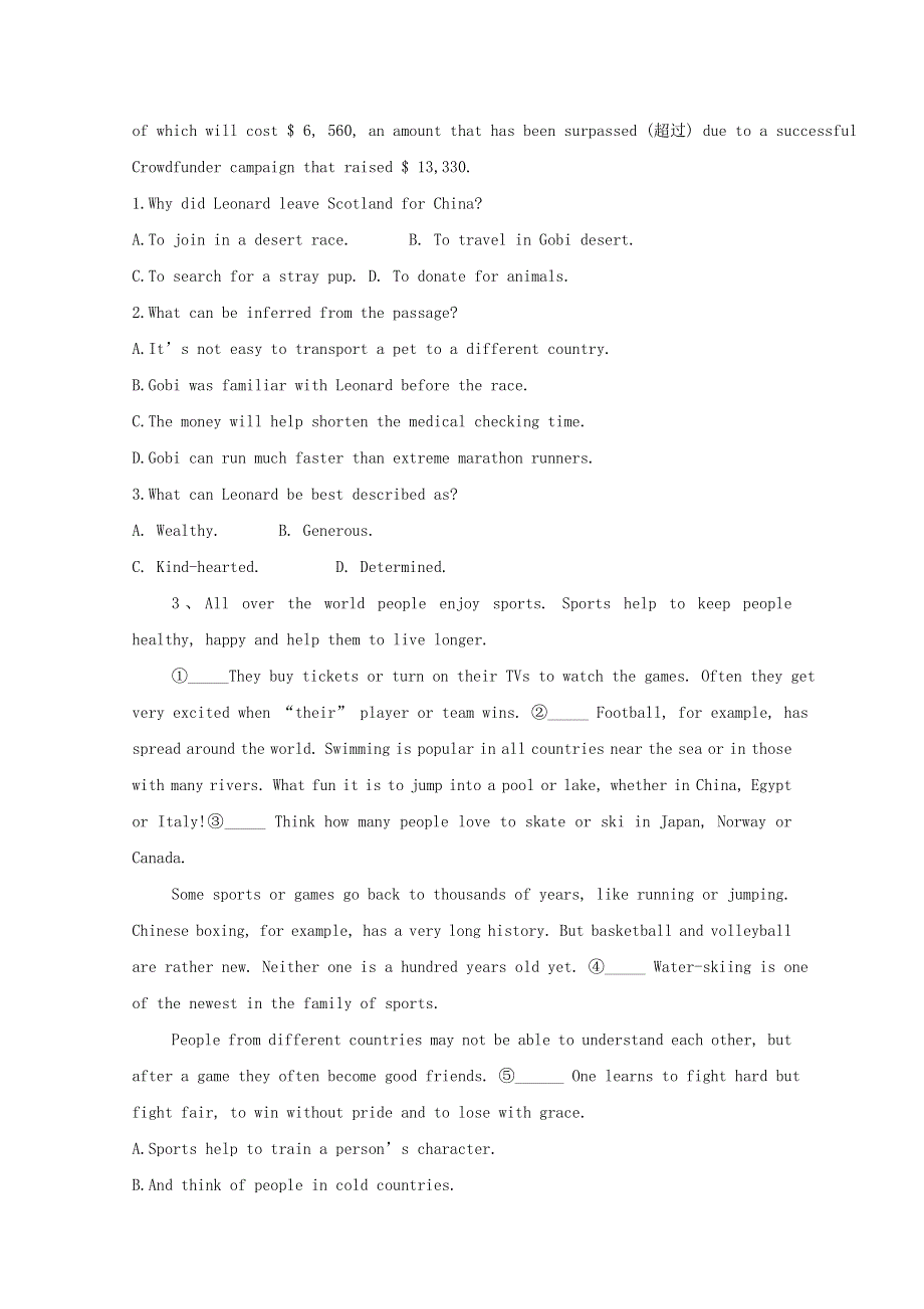 2020-2021学年新教材高中英语 Unit 3 Sports and fitness Discovering Useful Structures .doc_第3页