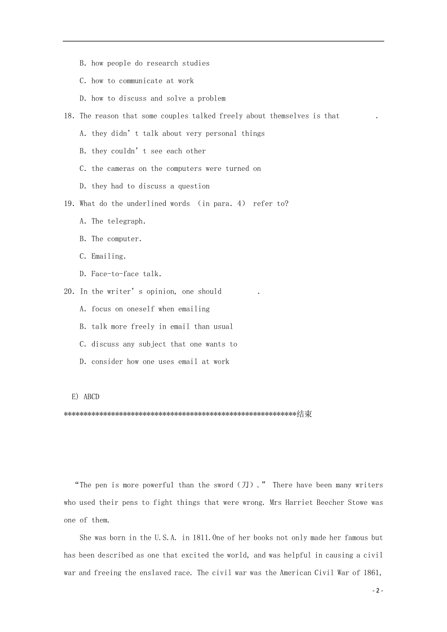 北京市石景山区2022高考英语 阅读理解暑假训练（9）.docx_第2页