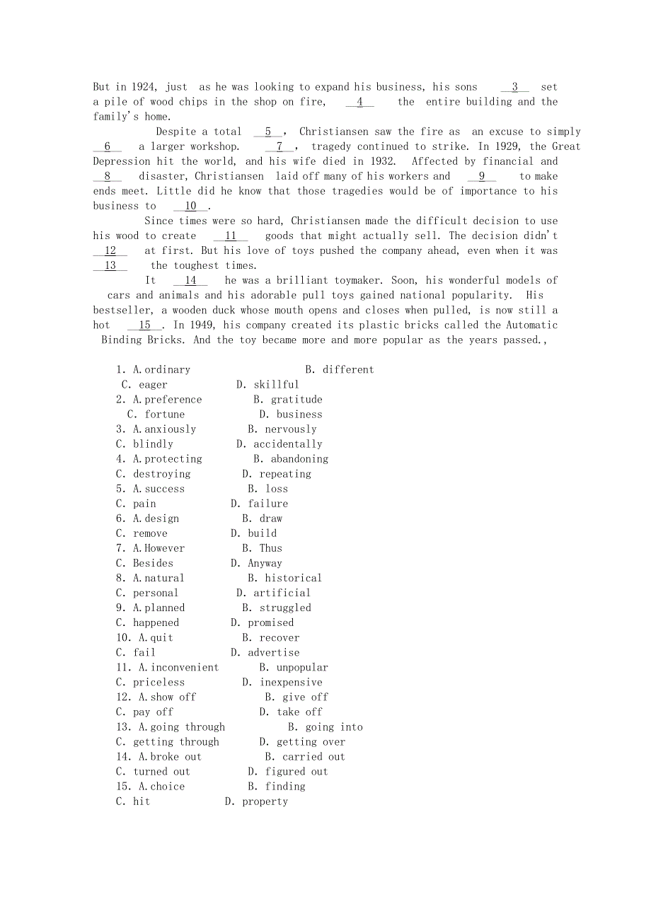 2020-2021学年新教材高中英语 Unit 4 Adversity and Course Section Ⅰ Reading and Thinking课时作业（含解析）新人教版选择性必修第三册.doc_第3页