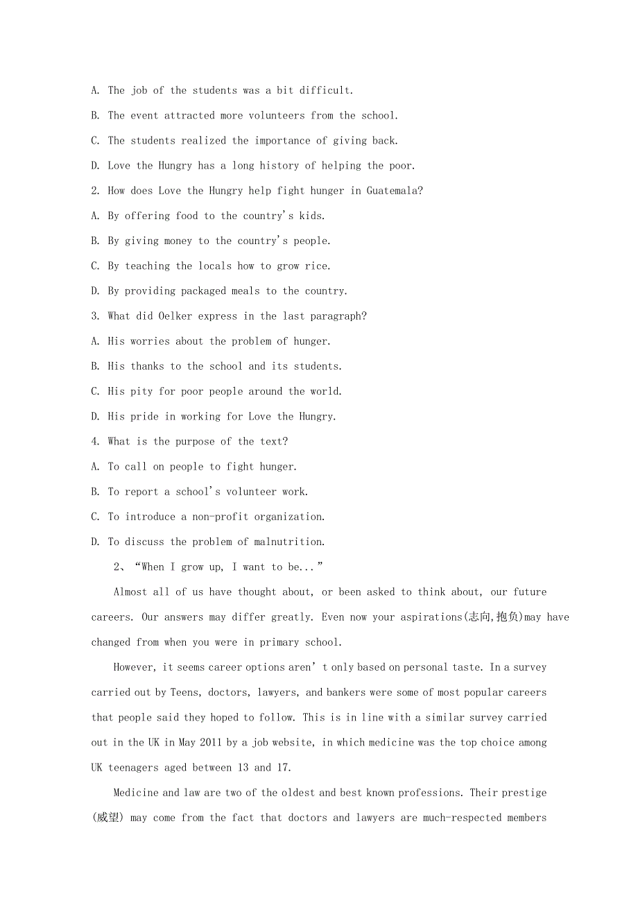 2020-2021学年新教材高中英语 Unit 4 History and traditions Reading for Writing同步提升练习（含解析）新人教版必修第二册.doc_第2页