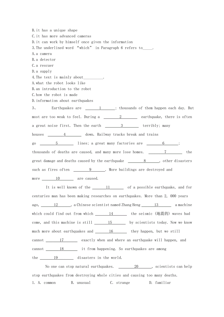 2020-2021学年新教材高中英语 Unit 4 Natural disasters Listening and Speaking .doc_第3页