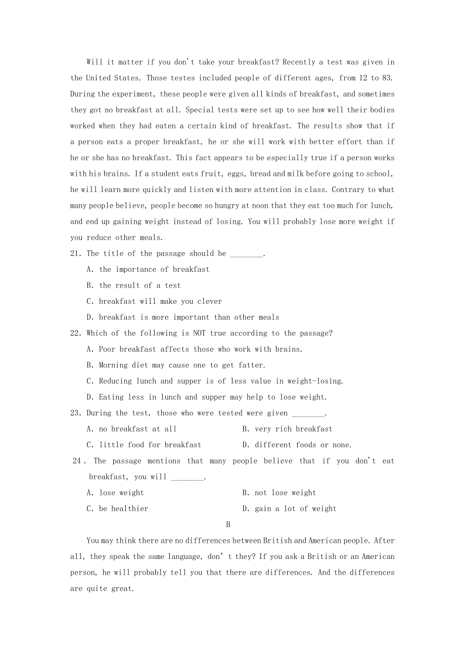 吉林省吉林市第五十五中学2018_2019学年高一英语上学期期中试题无答案.doc_第3页