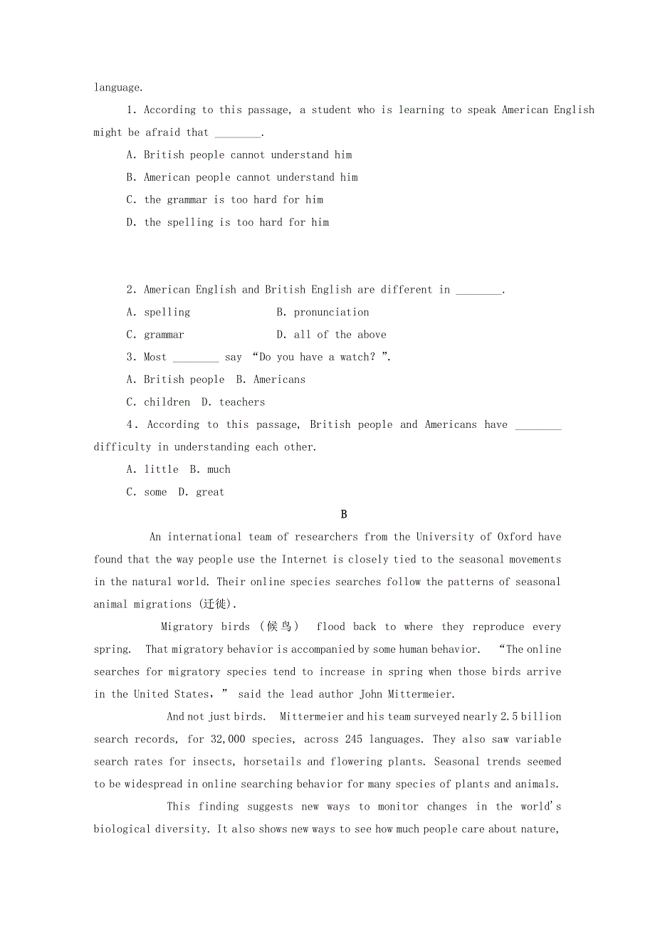 2020-2021学年新教材高中英语 Unit 5 Languages around the world Section Ⅳ Listening and Talking .doc_第2页