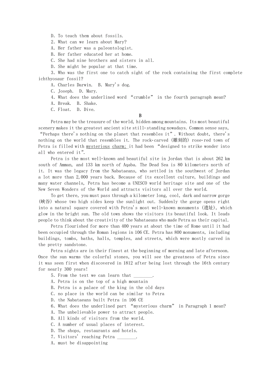 2020-2021学年新教材高中英语 Unit 5 Humans and nature Part 2 Lesson 1 A Sea Story课时作业（含解析）北师大版必修第二册.doc_第3页