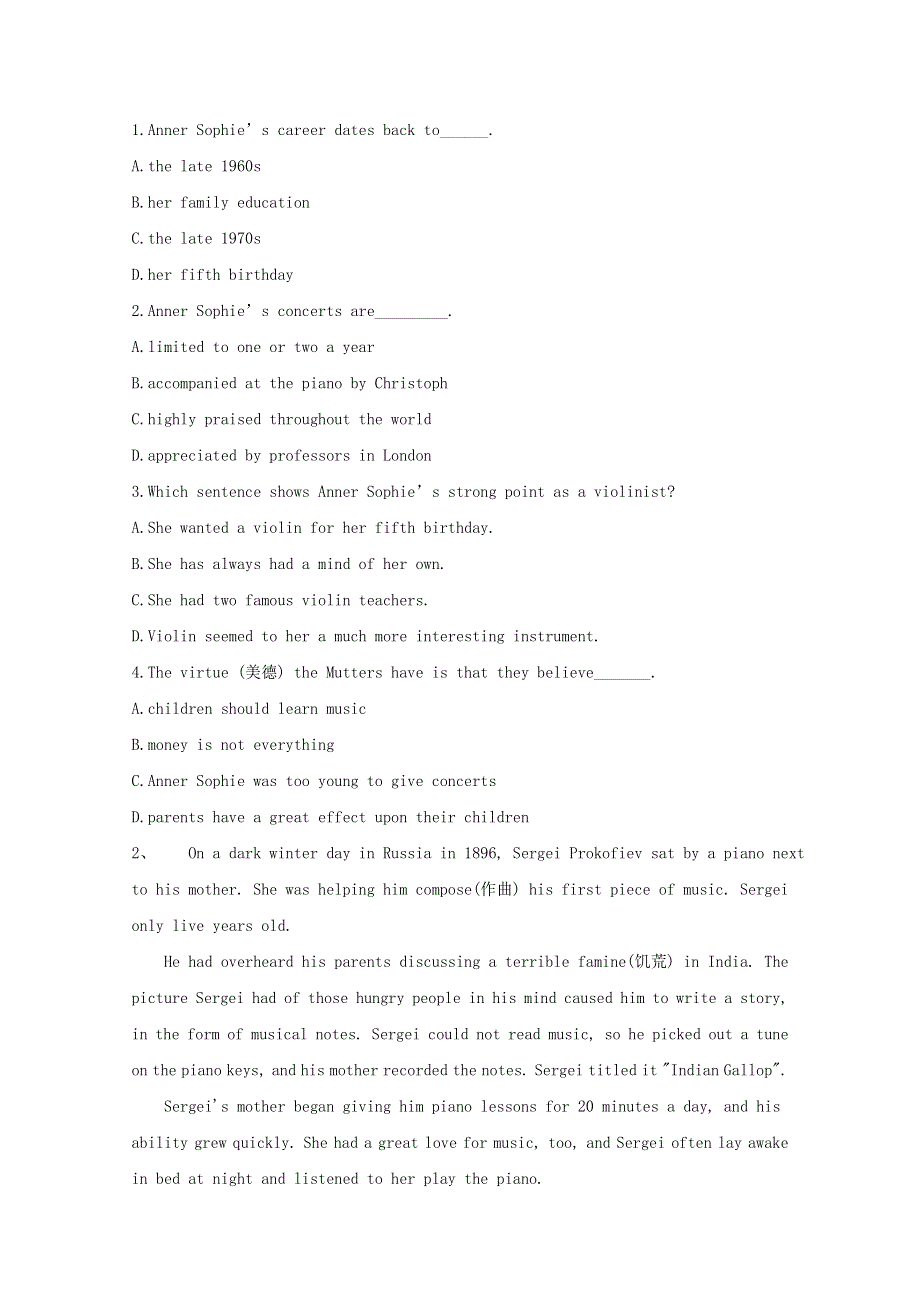 2020-2021学年新教材高中英语 Unit 5 Music Reading for Writing同步提升练习（含解析）新人教版必修第二册.doc_第2页