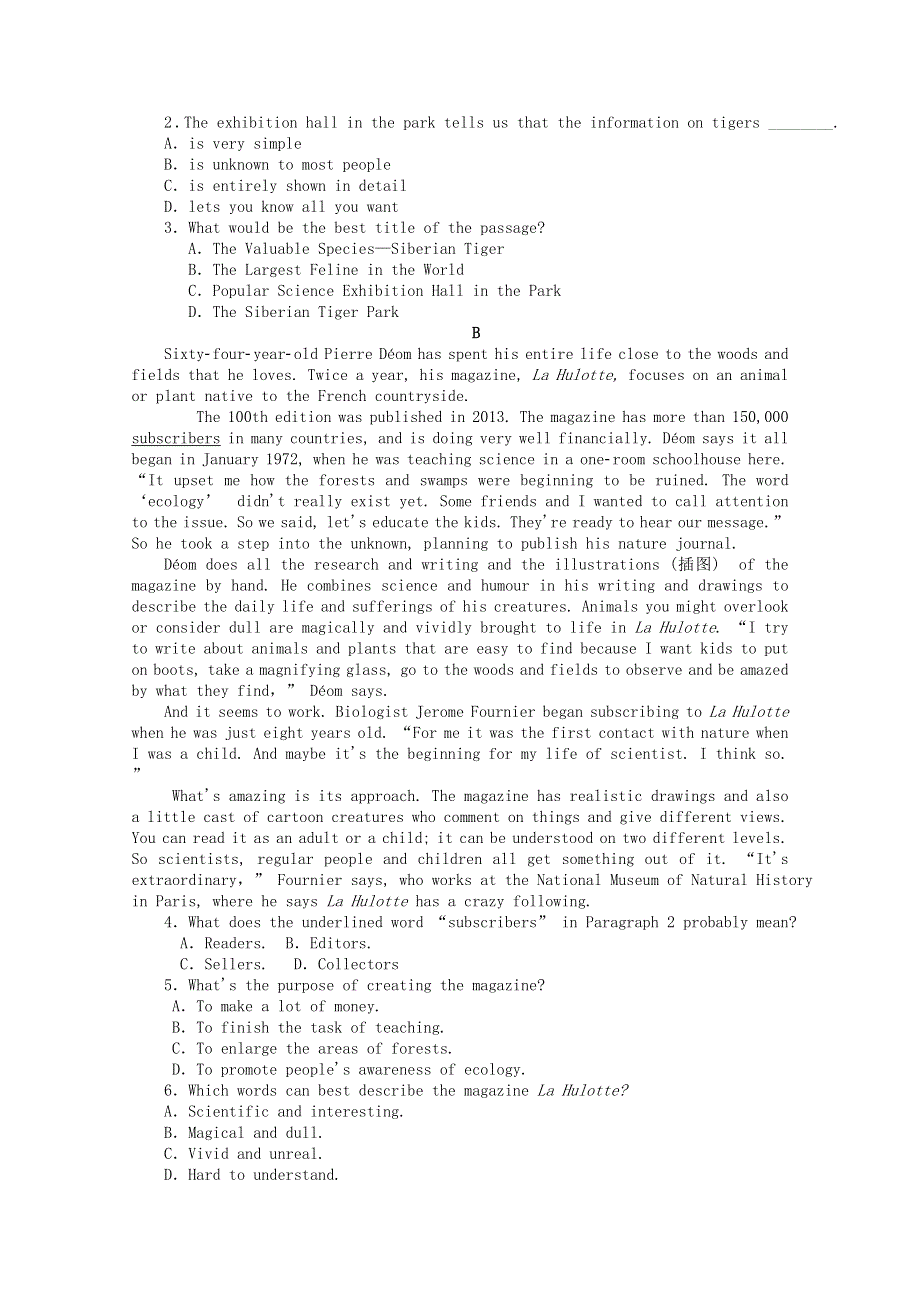 2020-2021学年新教材高中英语 Unit 5 Revealing nature（一）Starting out .doc_第3页