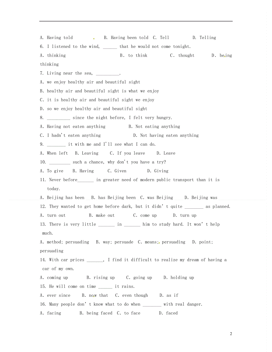 北京市房山区房山中学2022学年高二英语 寒假作业10.docx_第2页