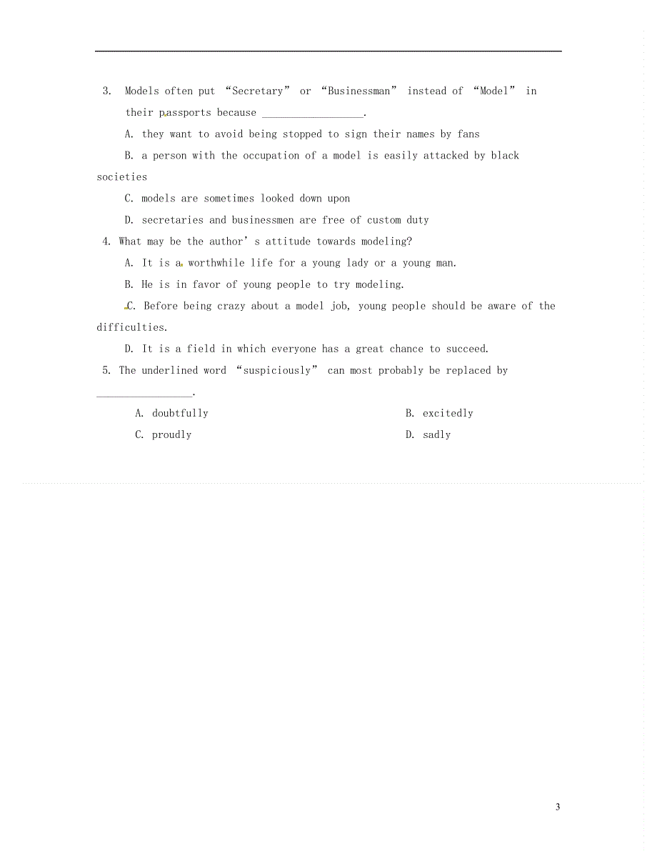 北京市房山区房山中学2022学年高一英语 寒假作业 2022年2月5日.docx_第3页