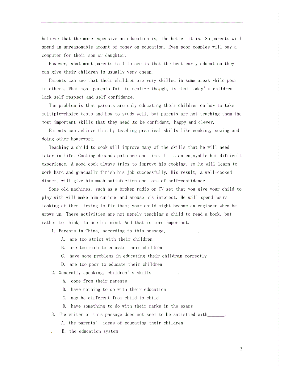 北京市房山区房山中学2022学年高一英语 寒假作业 2022年1月31日.docx_第2页