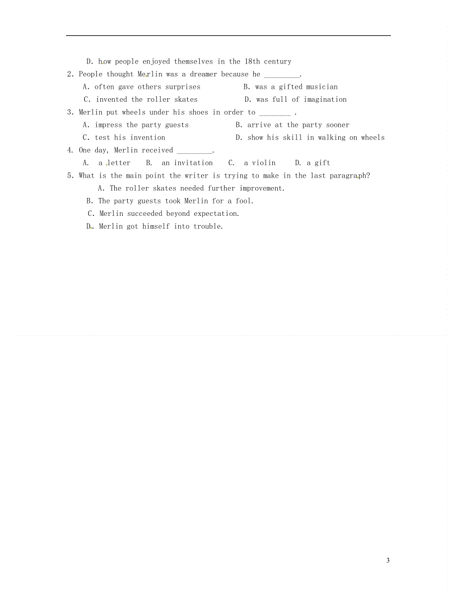 北京市房山区房山中学2022学年高一英语 寒假作业 2022年2月1日.docx_第3页