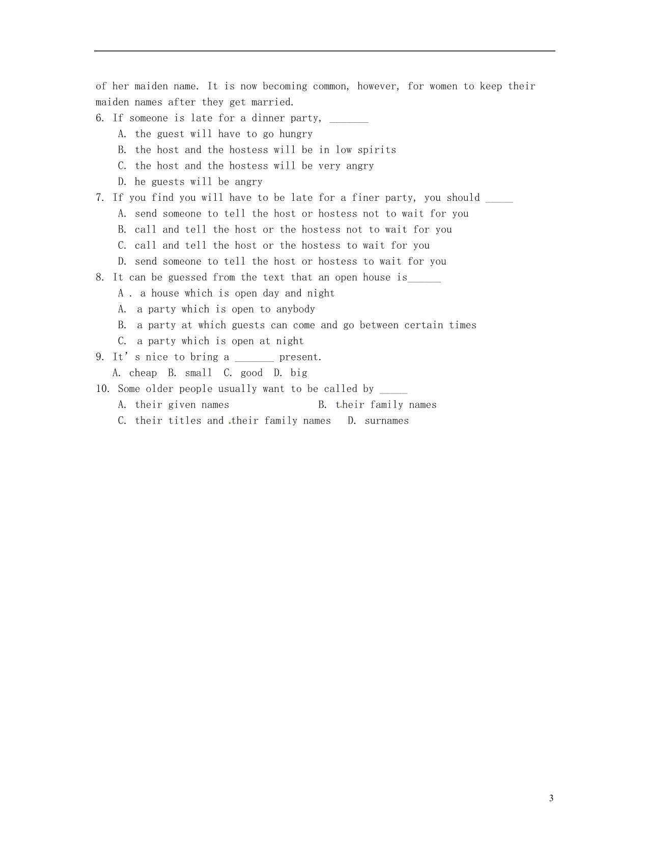 北京市房山区房山中学2022学年高一英语 寒假作业 2022年2月14日.docx_第3页