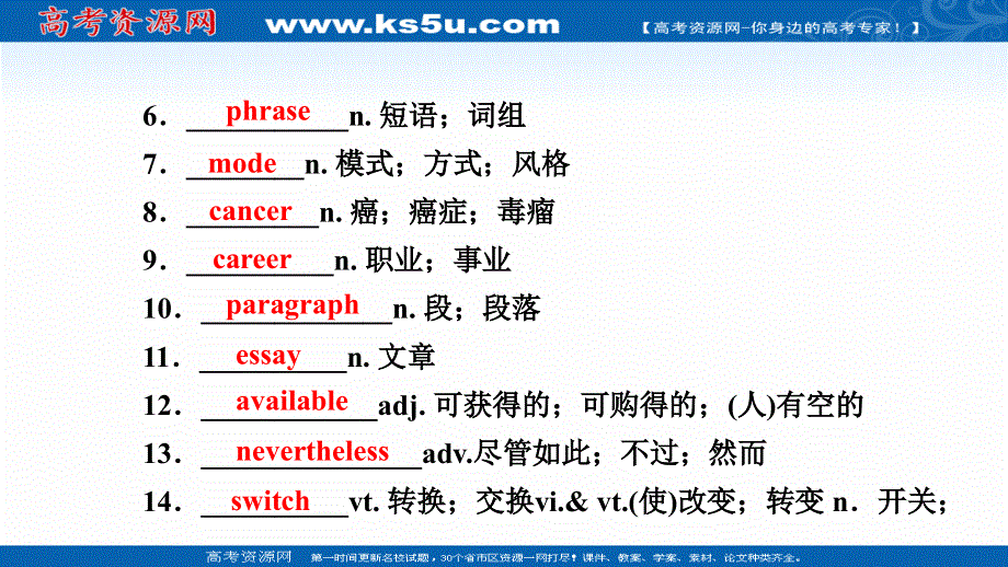 新教材2021-2022学年英语人教版（2019）选择性必修第一册课件：UNIT 2　LOOKING INTO THE FUTURE PERIOD Ⅴ　ASSESSING YOUR PROGRESS .ppt_第3页