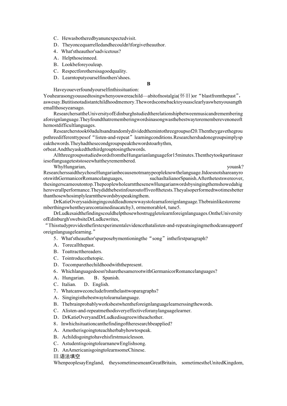 2021-2022学年新教材人教版英语必修第二册课时作业：UNIT4　SECTIONⅣ　LISTENINGANDTALKING READINGFORWRITING&ASSESSINGYOURPROGRESS WORD版含答案.docx_第2页