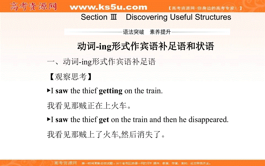 新教材2021春高中英语人教版（2019）必修第三册课件：UNIT 2 SECTION Ⅲ DISCOVERING USEFUL STRUCTURES .ppt_第1页