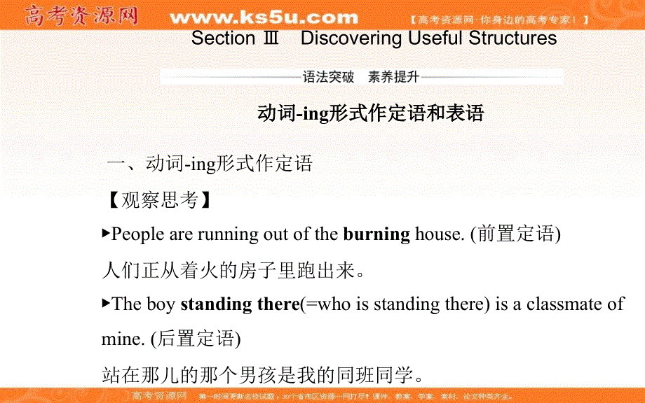 新教材2021春高中英语人教版（2019）必修第三册课件：UNIT 1 SECTION Ⅲ DISCOVERING USEFUL STRUCTURES .ppt_第1页