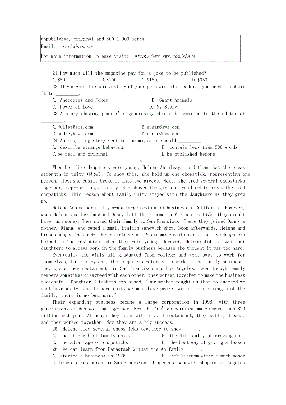 四川省广安市武胜烈面中学校2020-2021学年高二英语上学期期中试题.doc_第3页