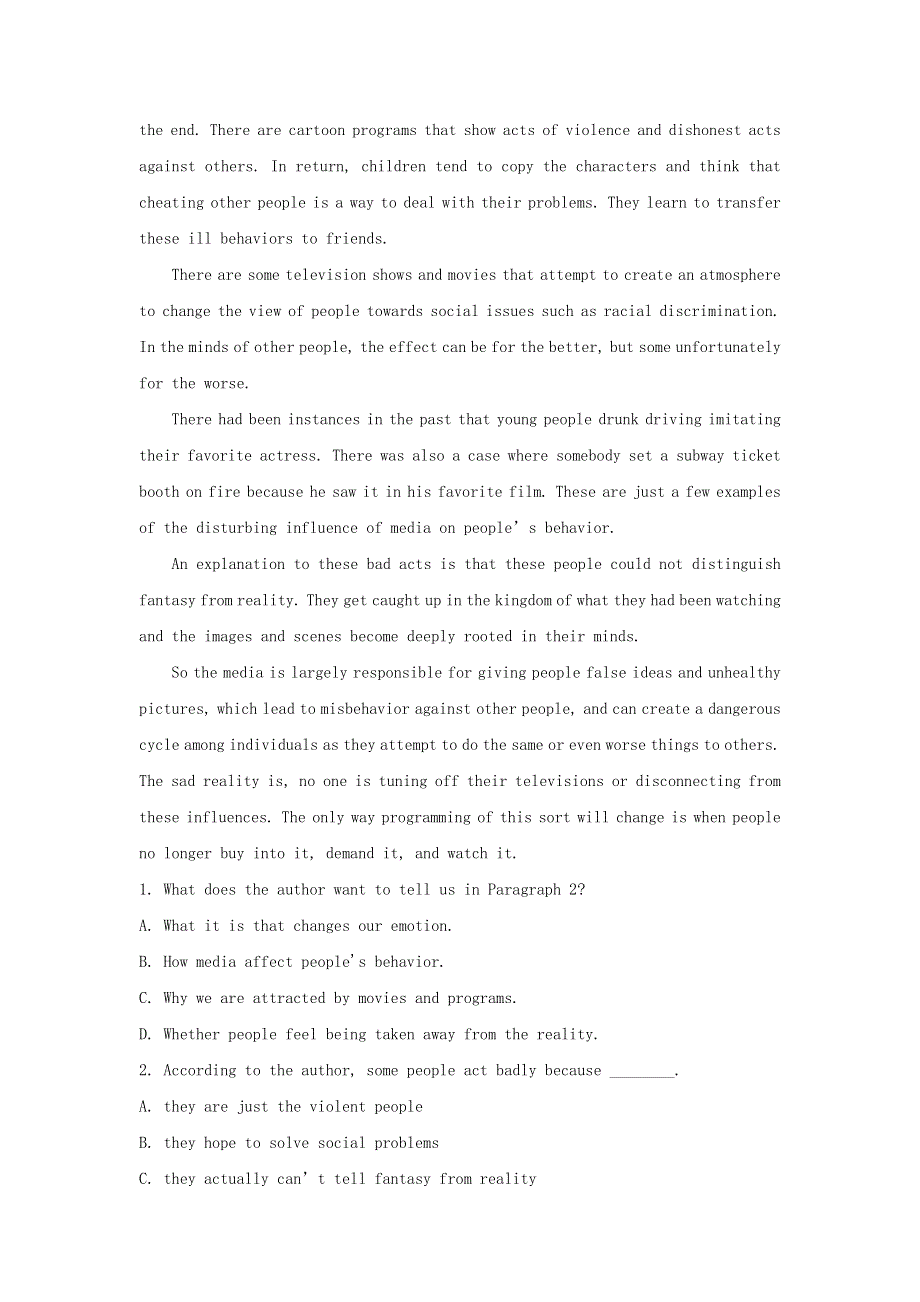 2021-2022学年新教材高一英语下学期暑假巩固练习3 必修2 unit 5（含解析）.docx_第3页