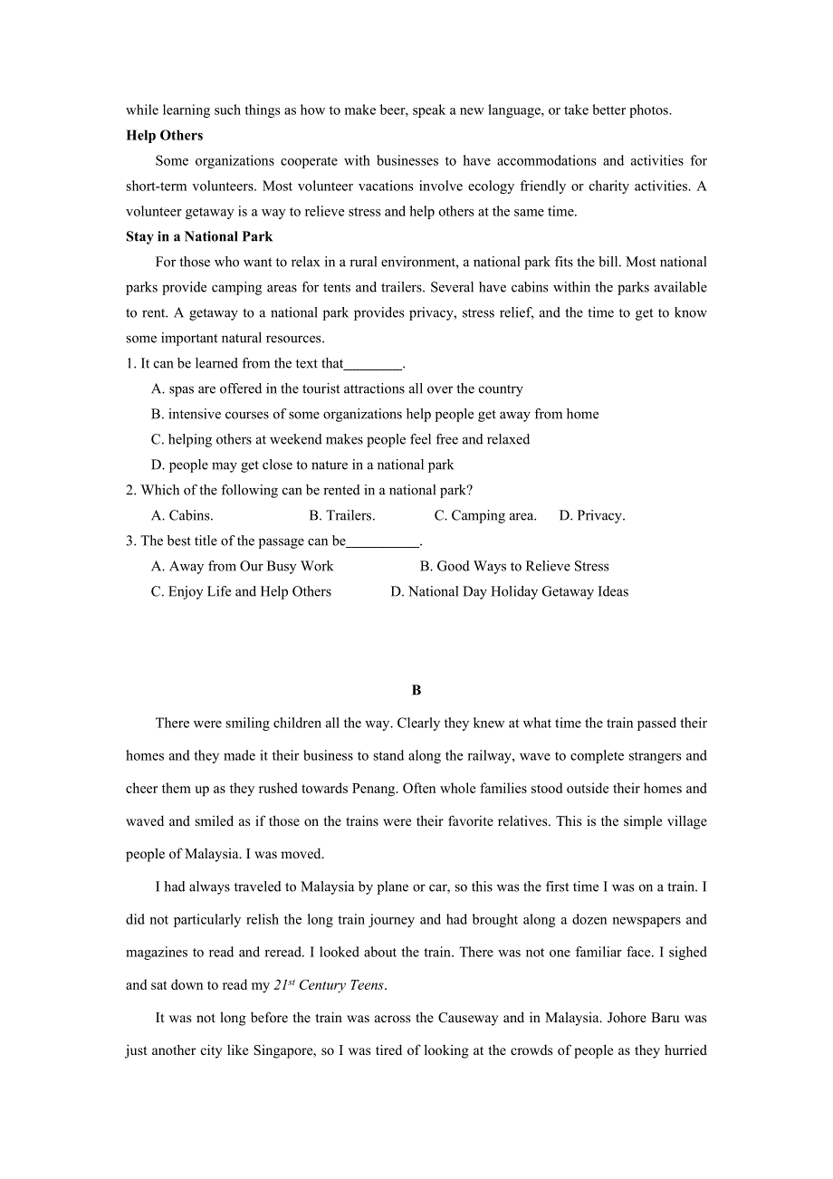 四川省成都外国语学校2018-2019学年高一上学期第一次月考英语试题 WORD版含答案.doc_第2页