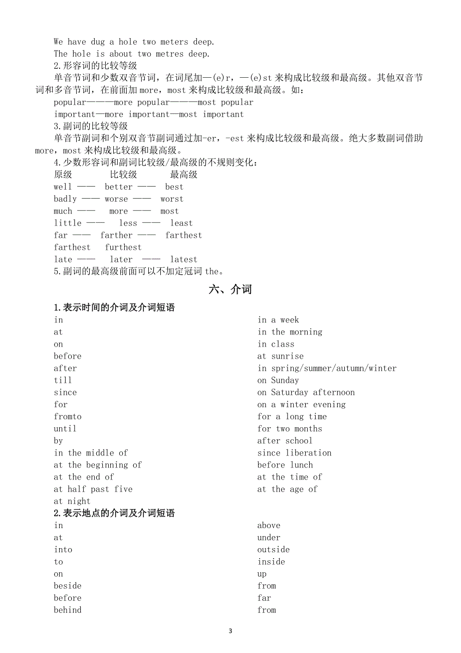 初中英语2025届中考必考词性总结（名词 代词 冠词 数词 形容词副词 介词）.doc_第3页