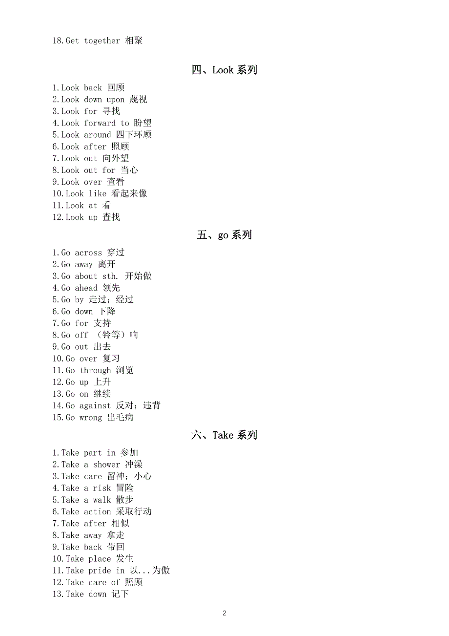 初中英语2025届中考常见动词短语（共十一类）.doc_第2页