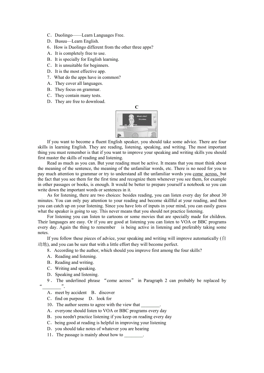 2020-2021学年新教材英语人教版必修第一册：UNIT 5　LANGUAGES AROUND THE WORLD 课时作业（三）　DISCOVERING USEFUL STRUCTURES （GRAMMAR） WORD版含解析.doc_第3页
