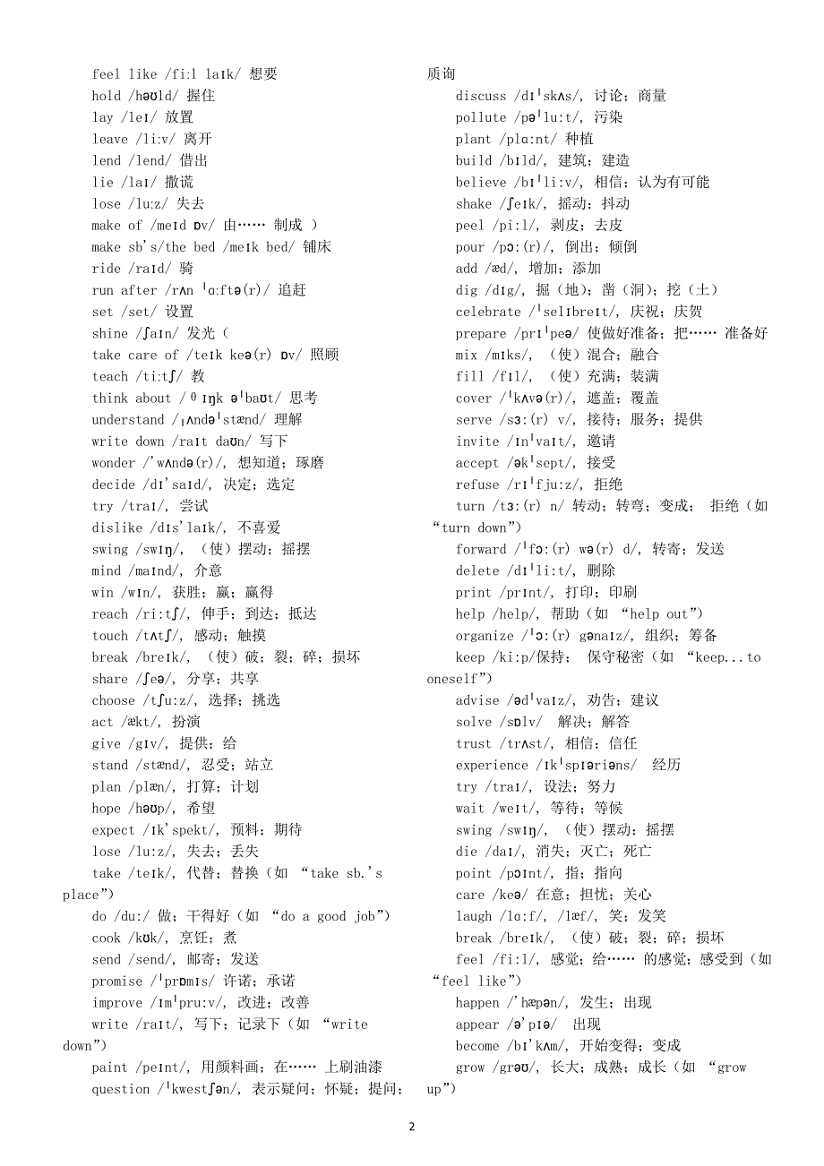 初中英语2026届中考动词汇总（共388个）.doc_第2页