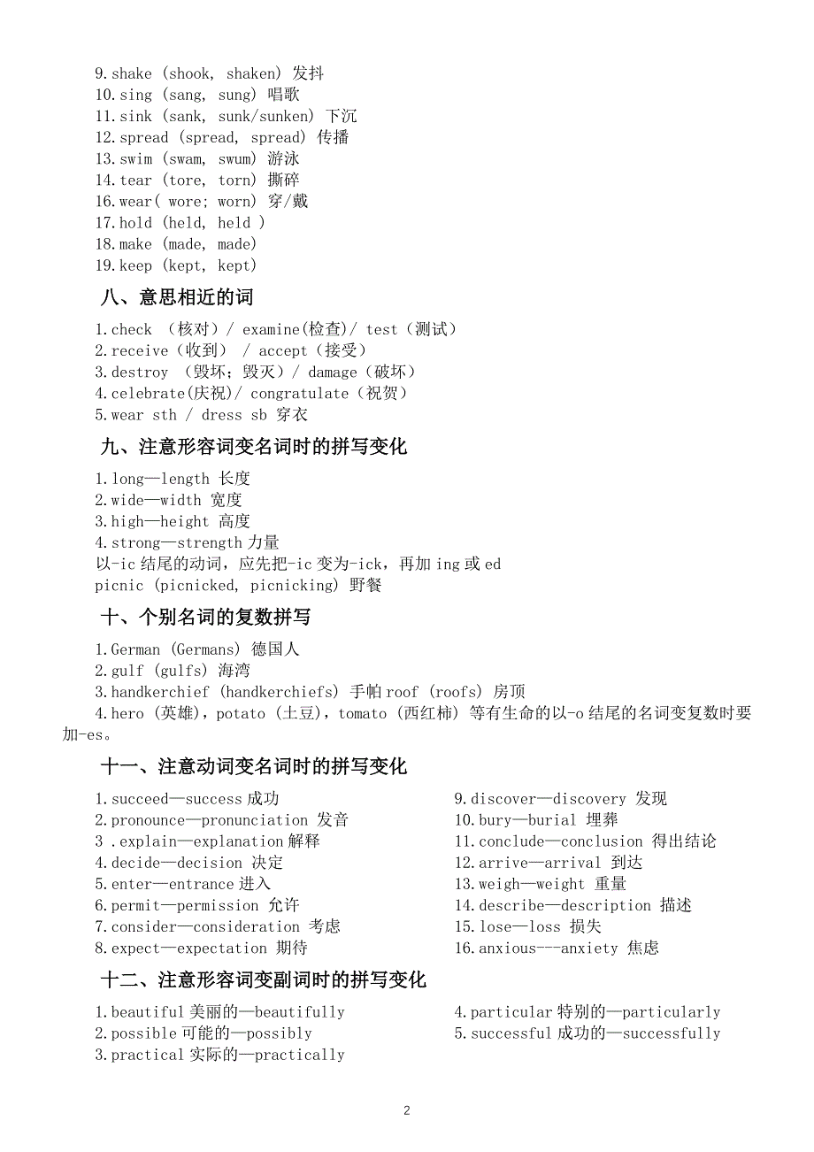 初中英语七年级上册必背基础知识整理.docx_第2页