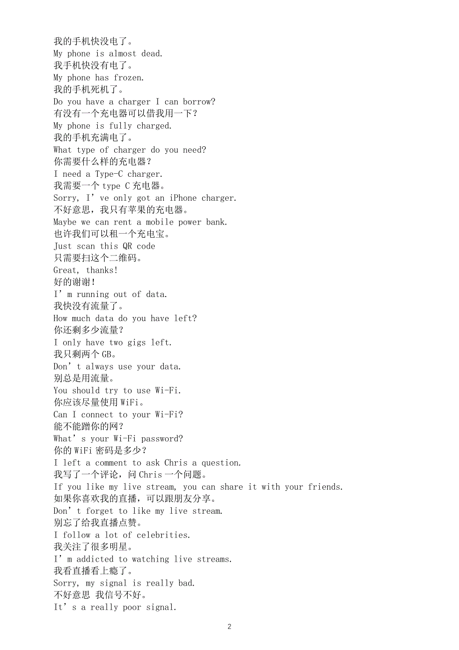 初中英语中考复习相关场景表达词句汇总（手机英语 点外卖）.docx_第2页