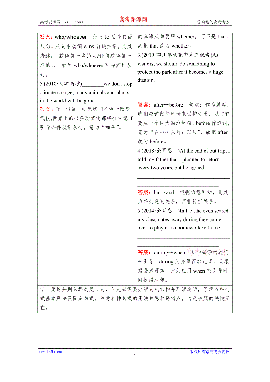 2020版新高考英语二轮提分教程文档：语法部分 专题三 重难点课时 第3讲 WORD版含解析.doc_第2页