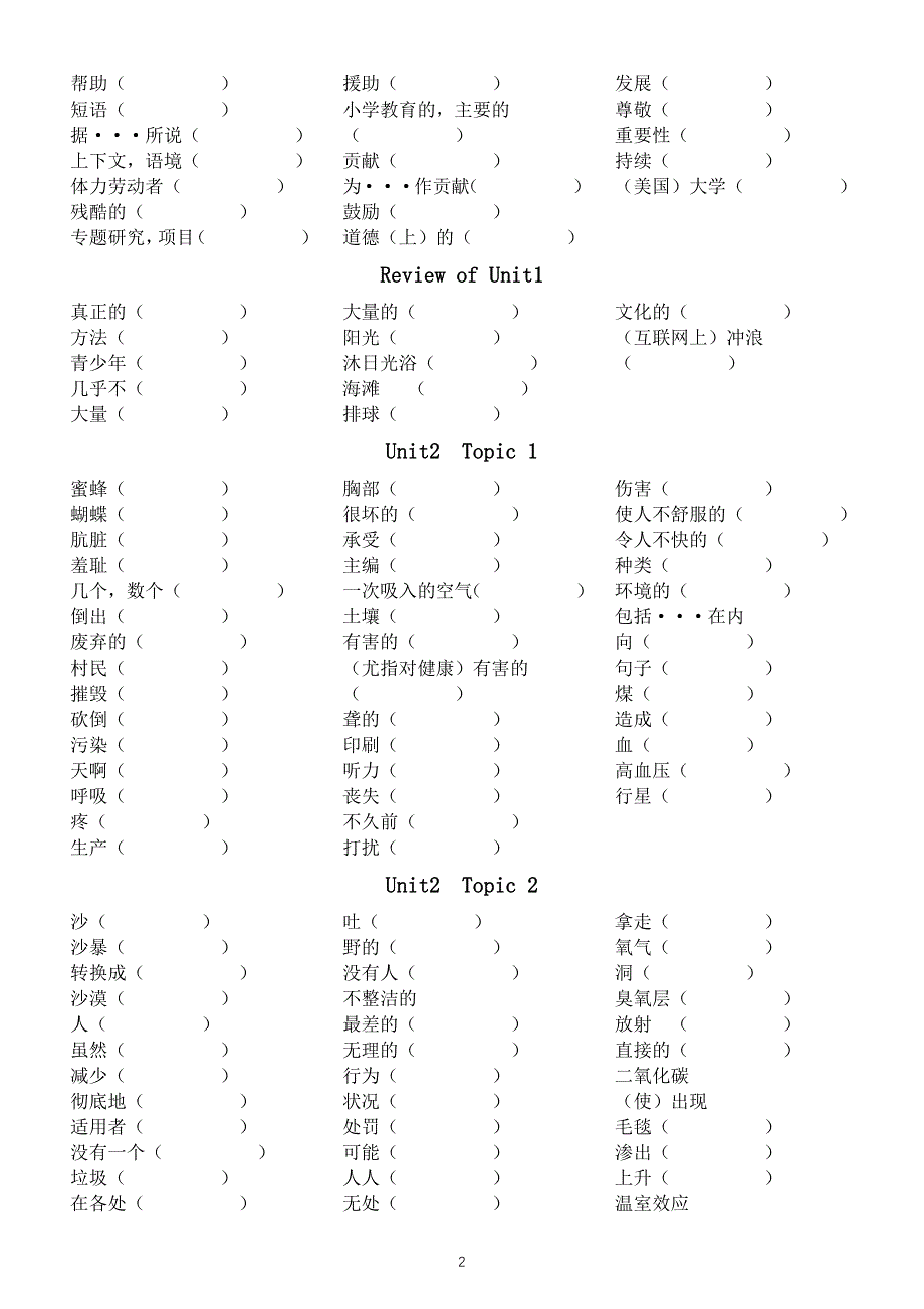 初中英语仁爱版九年级上册全册单词默写练习.docx_第2页
