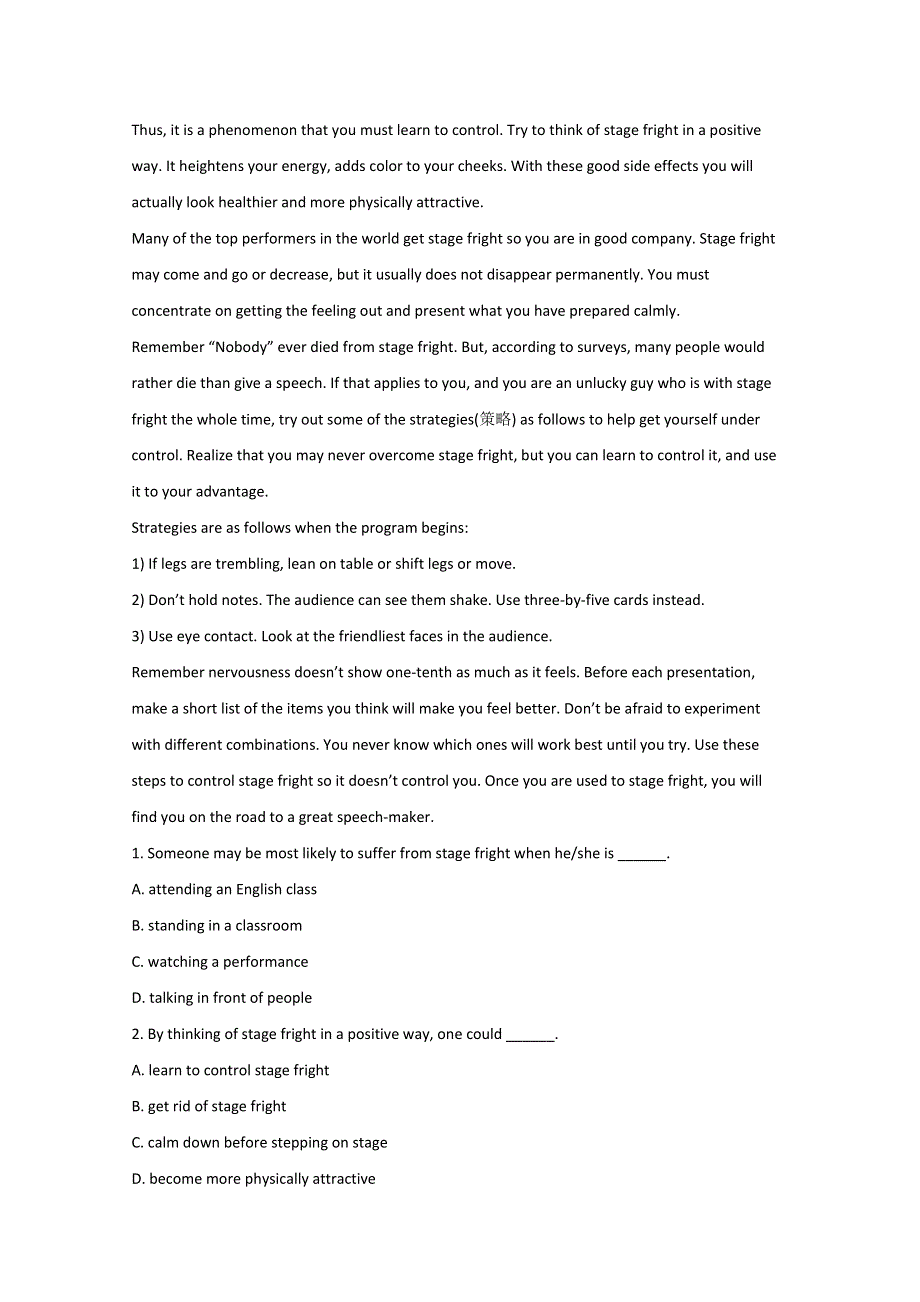 四川省成都市2016高考英语阅读理解二轮基础训练80集连载（21）及（解析）答案.doc_第3页