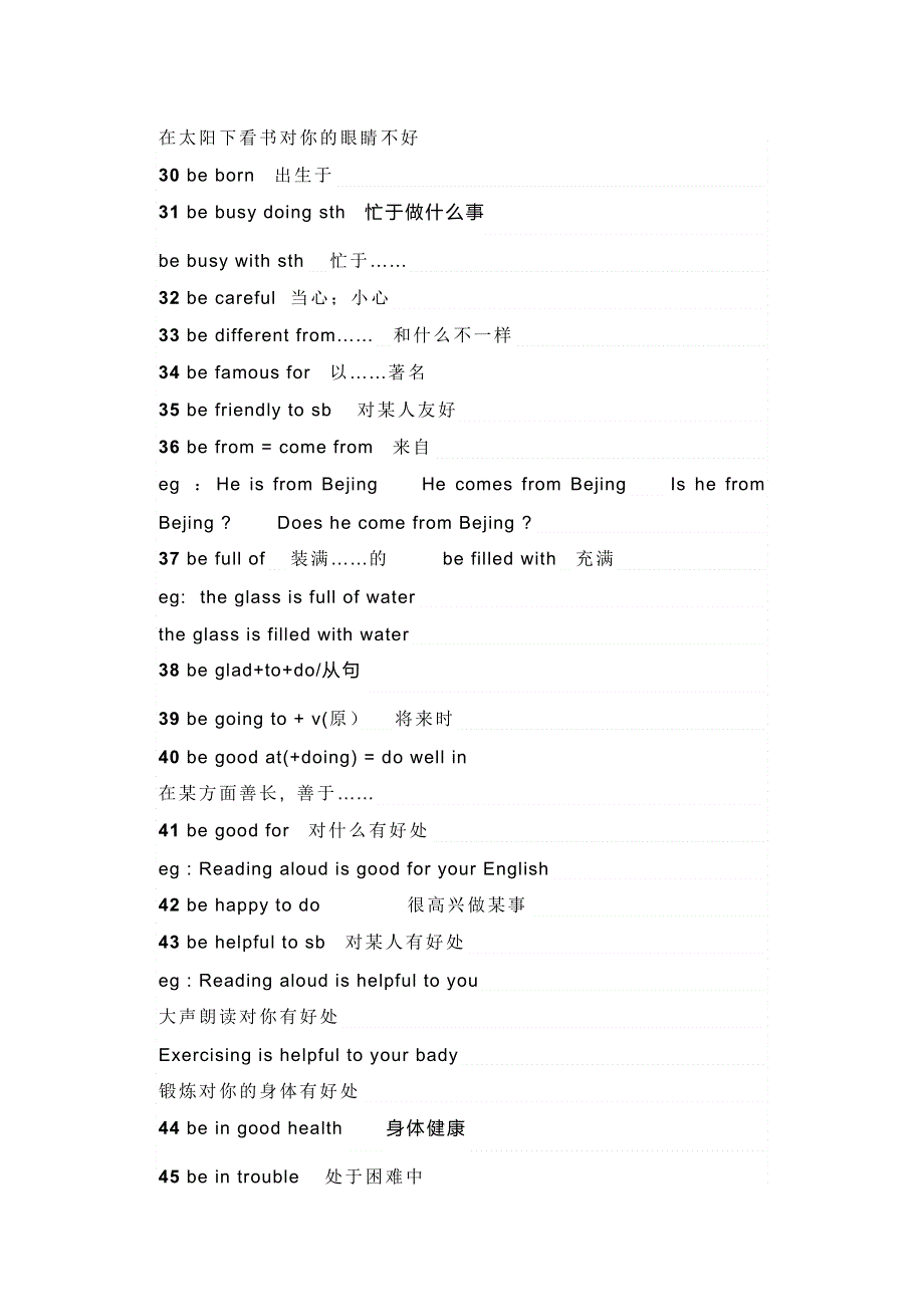 初中英语核心：303个必记结构短语总结.docx_第3页