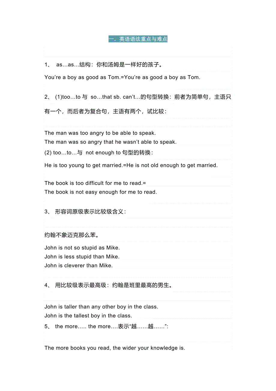 初中英语考试5大​精华知识点总结.docx_第1页