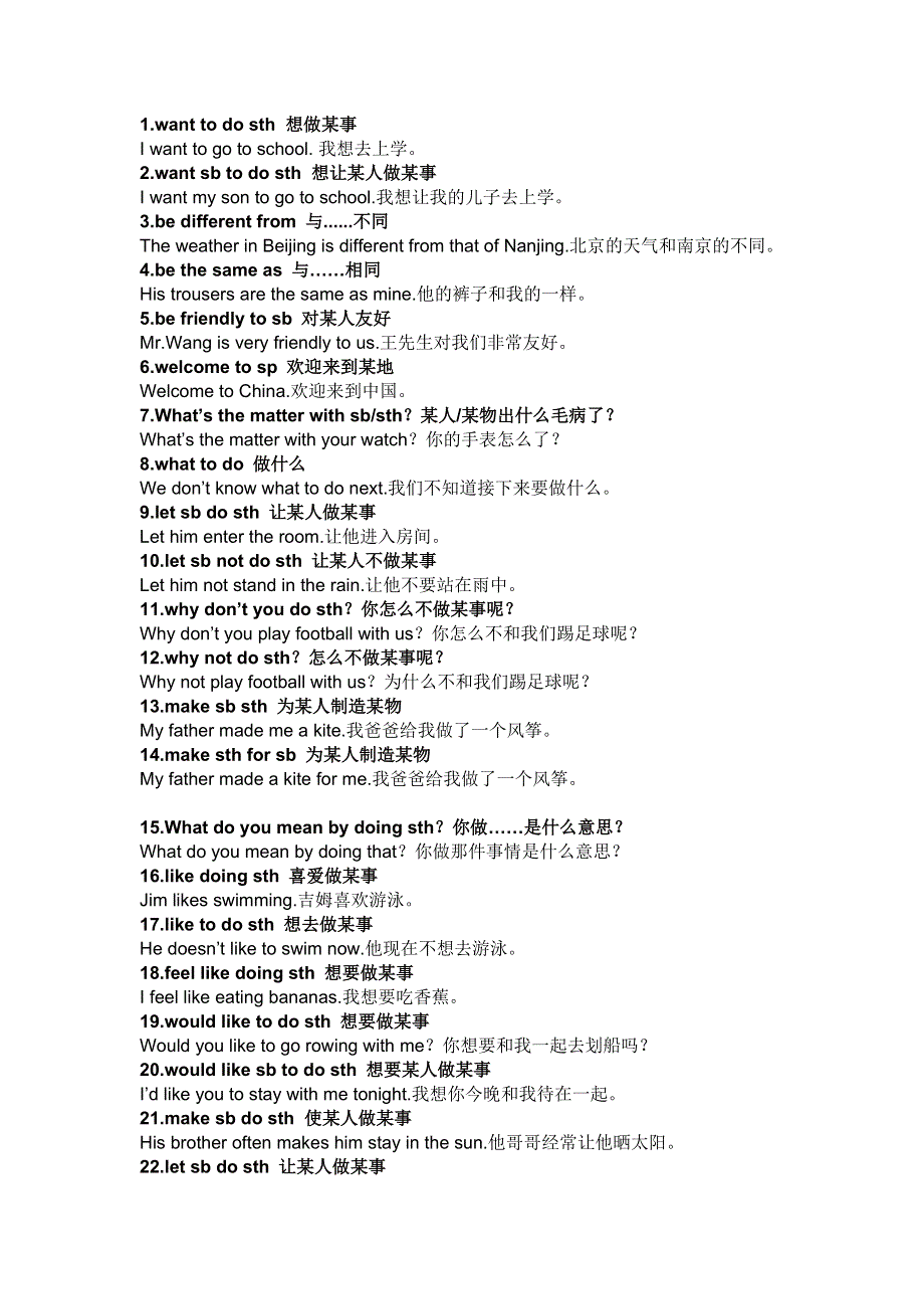 初中英语考试100个重要句型总结.docx_第1页