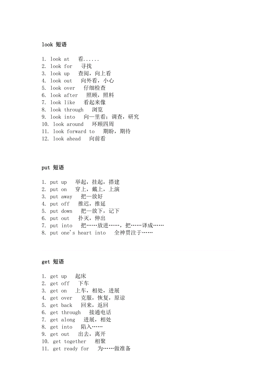 初中英语重点英语短语分类.docx_第1页