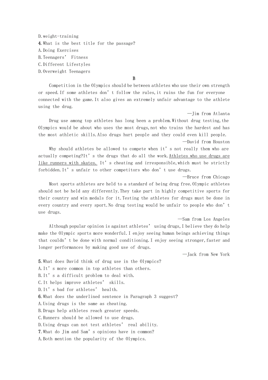 2021-2022学年新教材高中英语 Unit 2 Sports and Fitness Section Ⅰ Topic Talk & Lesson 1 The Underdog习题（含解析）北师大版必修第一册.docx_第3页