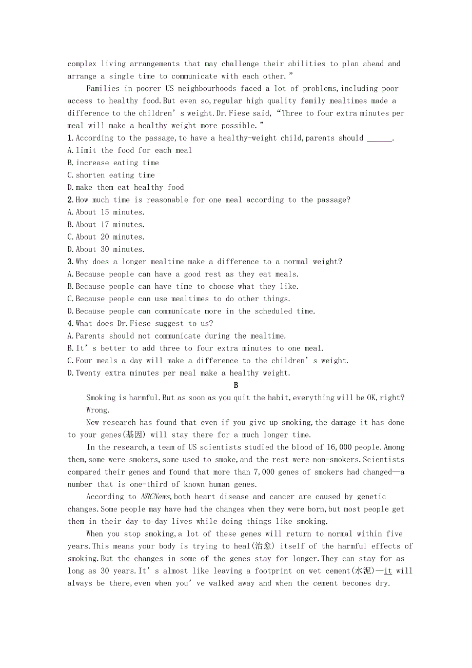 2021-2022学年新教材高中英语 Unit 2 Sports and Fitness Section Ⅲ Writing WorkshopViewing Workshop & Reading Club巩固练习（含解析）北师大版必修第一册.docx_第2页