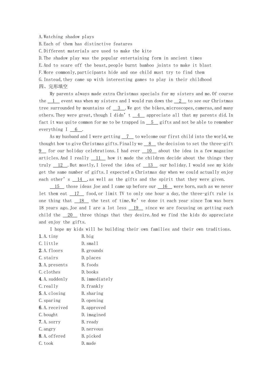 2021-2022学年新教材高中英语 Unit 3 Celebrations Section Ⅲ Writing WorkshopViewing Workshop & Reading Club习题（含解析）北师大版必修第一册.docx_第2页