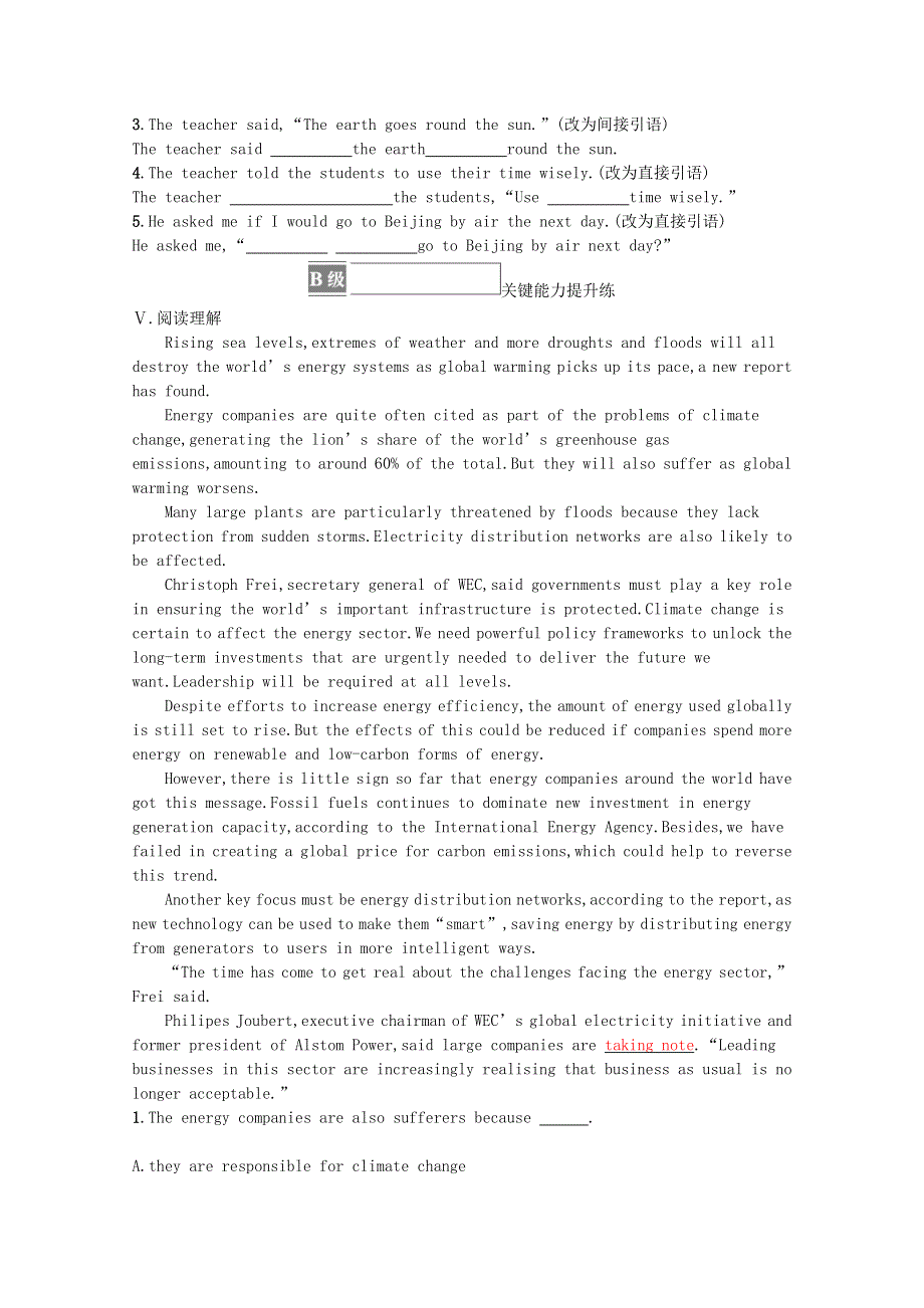 2021-2022学年新教材高中英语 Unit 3 ENVIRONMENTAL PROTECTION Section B课后巩固提升（含解析）新人教版选择性必修第三册.docx_第2页