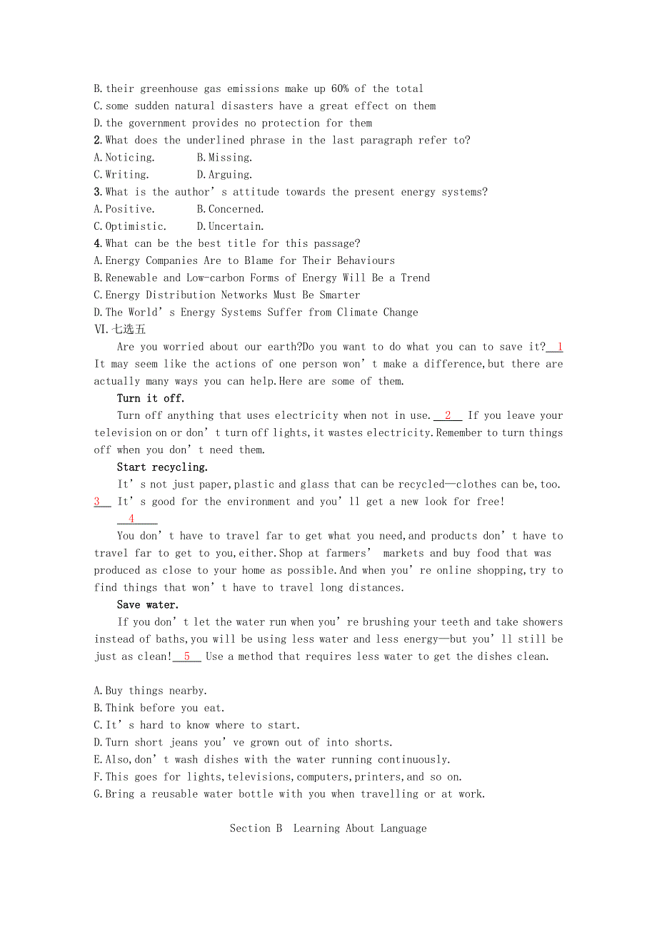 2021-2022学年新教材高中英语 Unit 3 ENVIRONMENTAL PROTECTION Section B课后巩固提升（含解析）新人教版选择性必修第三册.docx_第3页