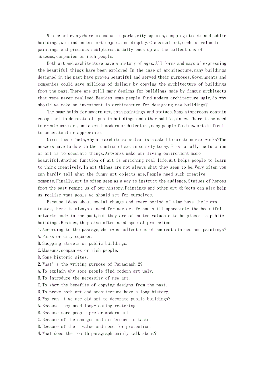 2021-2022学年新教材高中英语 Unit 1 ART Section C Using Language（Ⅰ）课后巩固提升（含解析）新人教版选择性必修第三册.docx_第2页